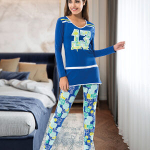 Derya Kurşun Uzun Kol Kadın Pijama Takım 1118