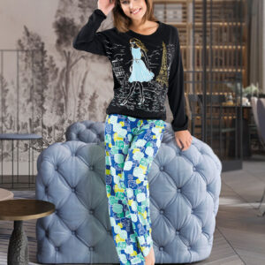 Derya Kurşun Uzun Kol Kadın Pijama Takım 1124