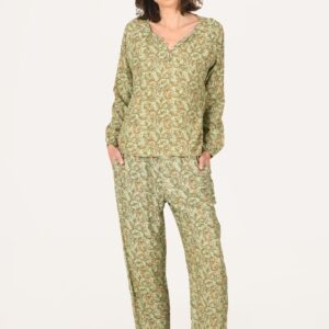 NBB Yaprak Desen Kadın Pijama Takımı 67248